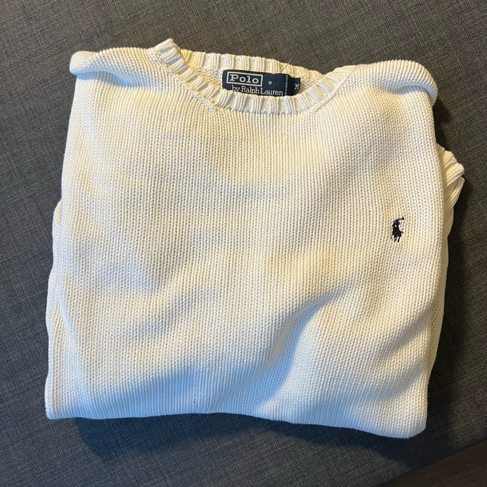 Vintage polo Ralph Lauren cream cotton sweater